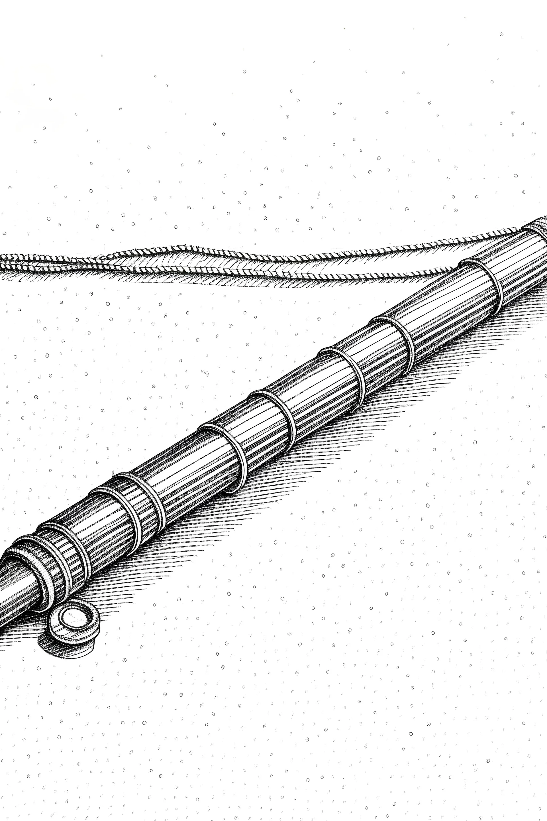 A pencil drawing of a fishing rod with f, Gallery