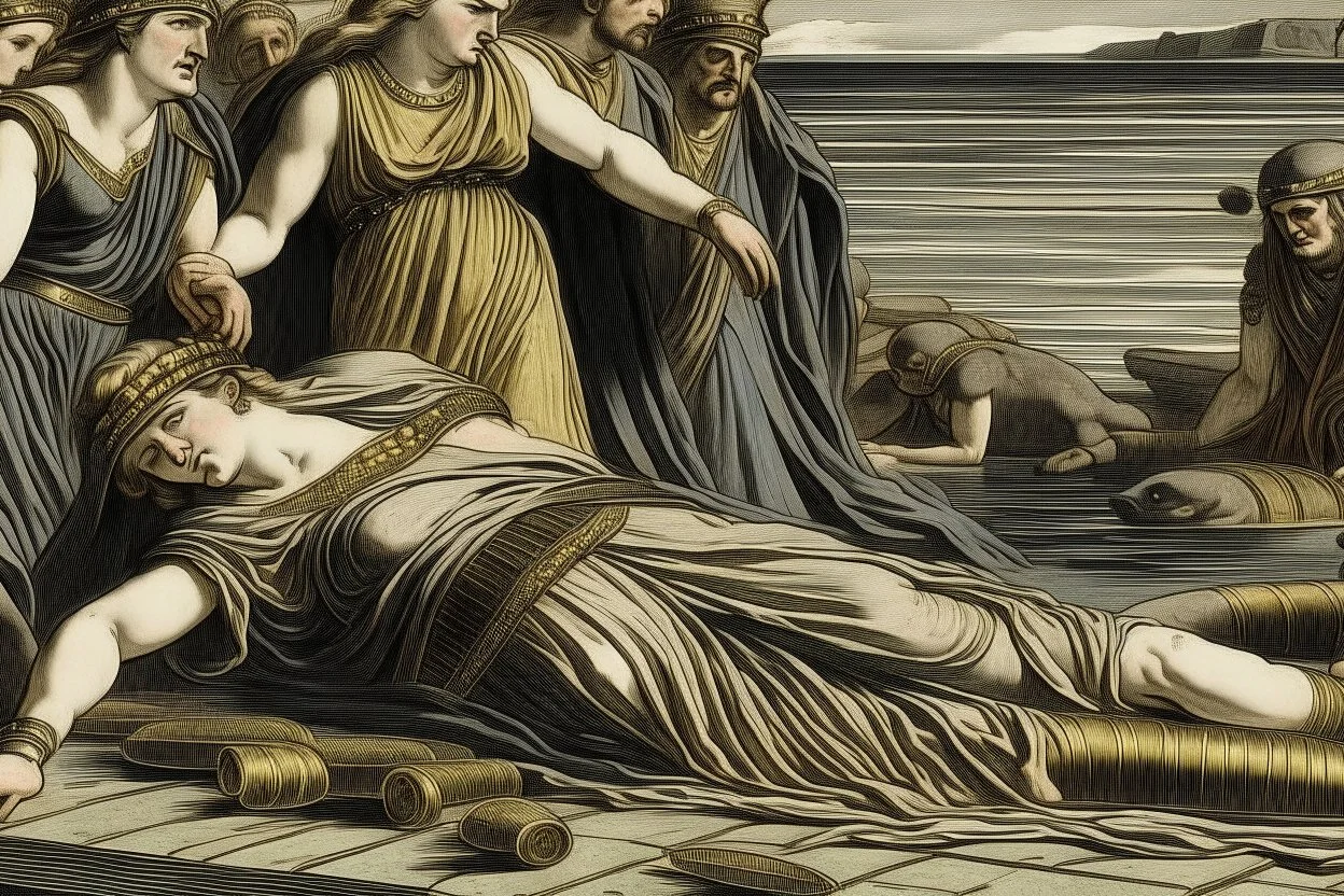 Agrippina reached the shore, Nero's men awaited her, and they mercilessly stabbed her to death