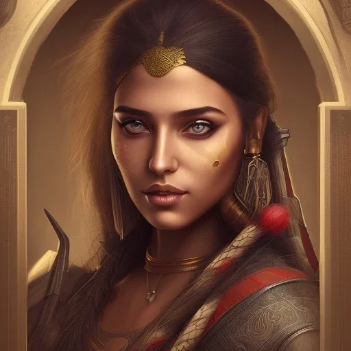 portrait, fantasy setting, indian woman