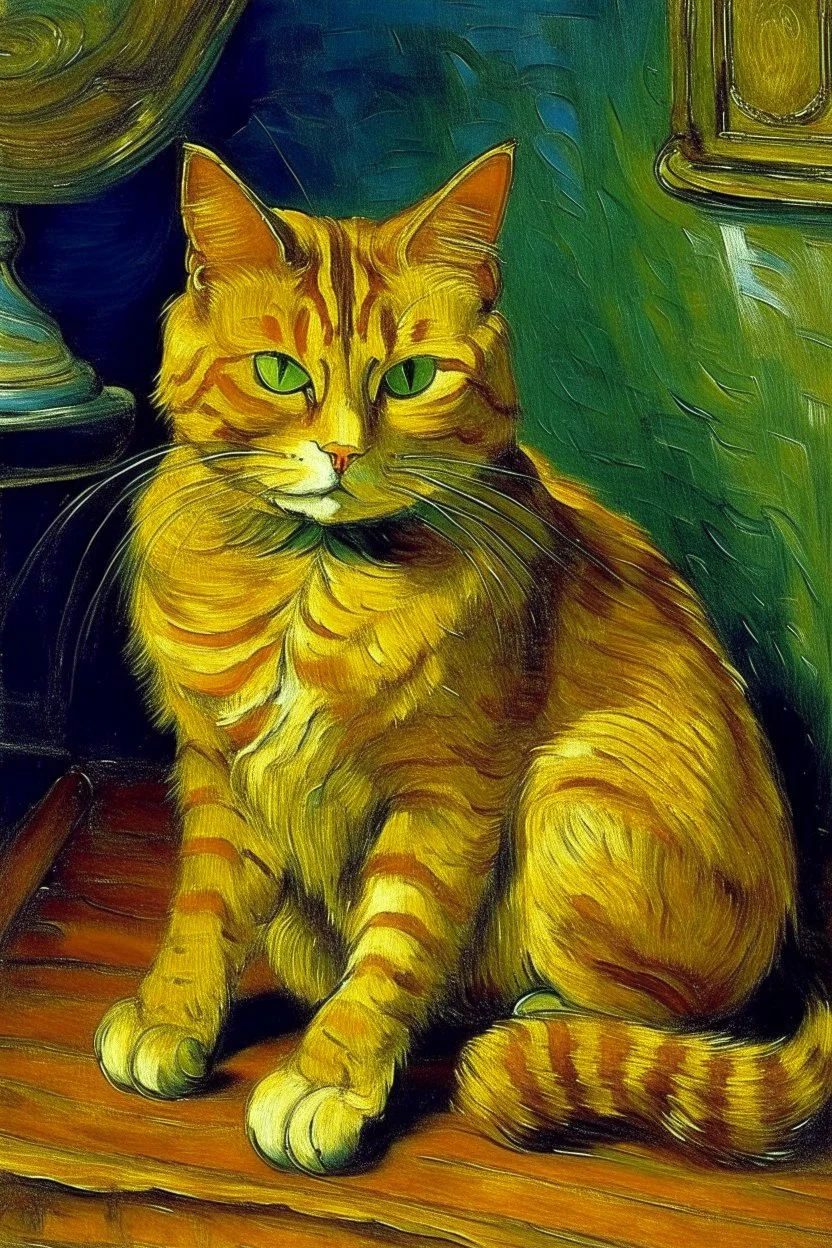 Portrait of a cat by Van Gogh