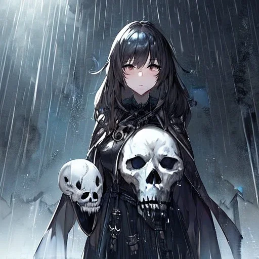 Skulls Queen, raining, raiven,