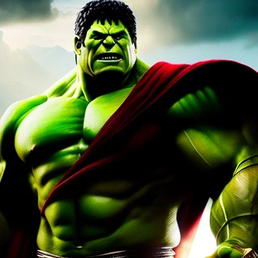 Ultra detailed fullbody Portrait in oil on canvas of Hulk Thor Ragnarok with asgardian armor,intense stare,extremely detailed digital painting, extremely detailed face,crystal clear Big eyes, mystical colors ,perfectly centered image, perfect composition, rim light, beautiful lighting,masterpiece,8k, stunning scene, raytracing, anatomically correct, in the style of robert e howard and Ken Kelley and Ohrai Noriyoshi and Simon Bisley and tomzj1