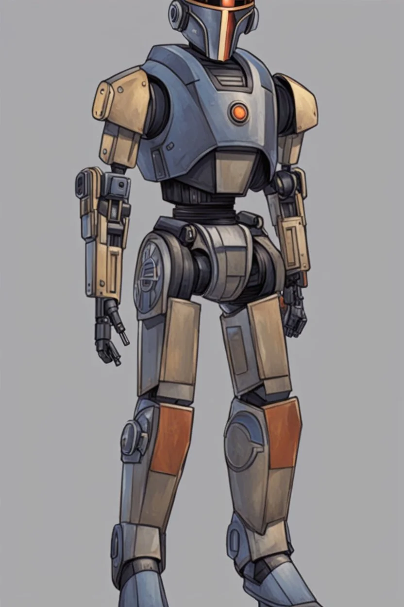 A Star Wars Combat Droid, Wearing Cowboy Clothes, Armor Looks Dangerous.