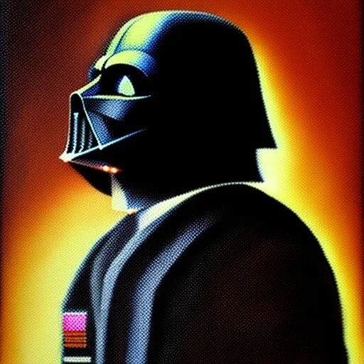 Seurat painting of Darth vader