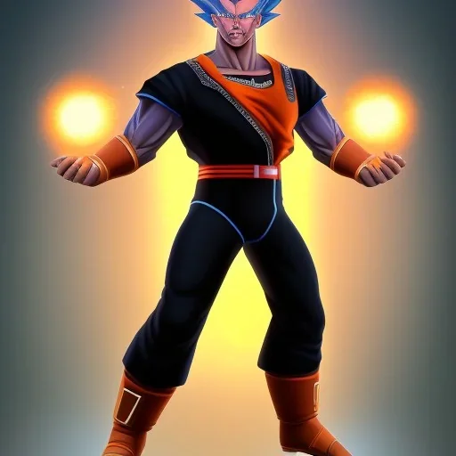 the rock as a dragonball z character full body