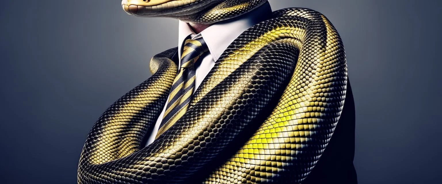 Snake dressed in a business suit