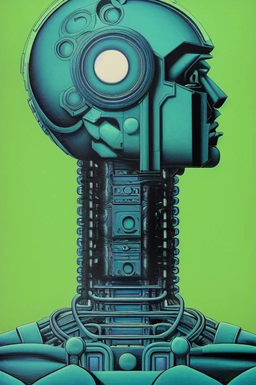 a vibrant ultraclear sideview waist up portrait of the hulk the robot by rene magritte and laurie greasley, etching by gustave dore, colorful flat surreal, ethereal, intricate, sharp focus, illustration, highly detailed, digital painting, concept art, masterpiece