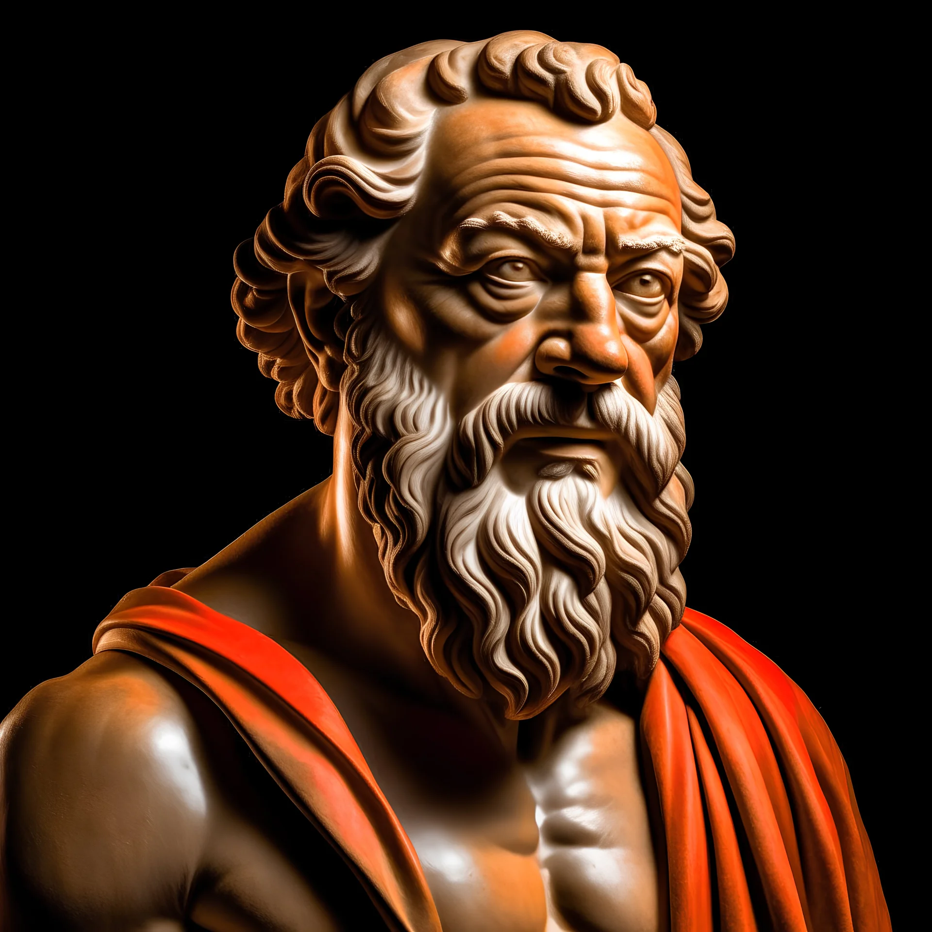 socrates; muscular; glowing eyes