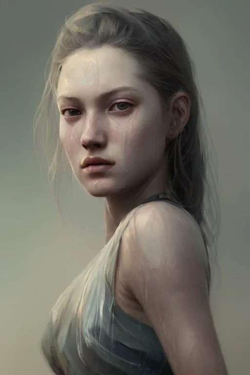 a female portrait, upclose, clear, majestic, flow, illustration, concept art, by Greg Rutkowski, Sung Choi, Mitchell Mohrhauser, Maciej Kuciara, Johnson Ting, WLOP