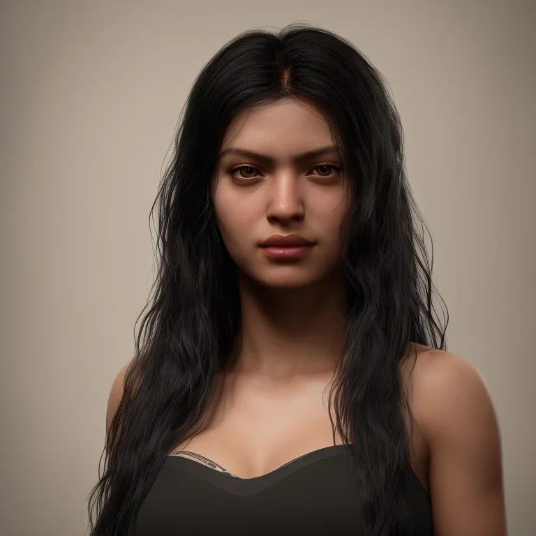 portrait only wonderfull fat brazilian woman, long black hair, high realistic, high detailed, 8k, volumetric lights unreal engine, cinematic lighting, octane render