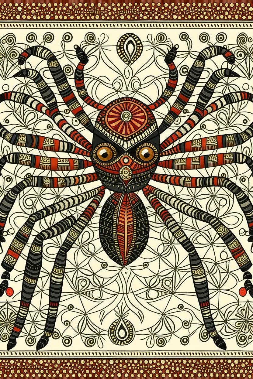 West African Folk Art Spider illustration