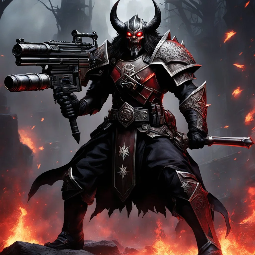 The Deicide, an incredible demon weapon, its double trigger system, grenade launcher and pentagram: The God Killer in hell
