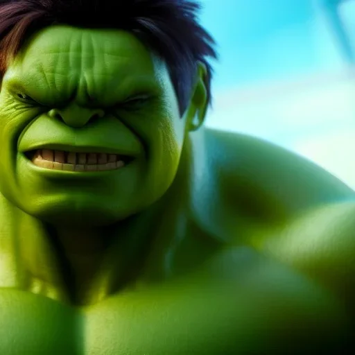 Chibi hulk, pixar 2022, modern Disney style, octane render, hyper detailed