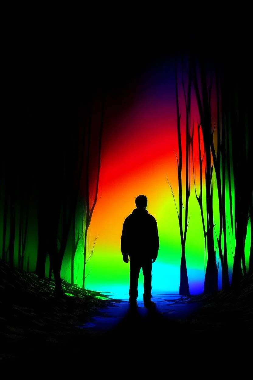 Visual representation of loneliness colourful darkness high definition deep