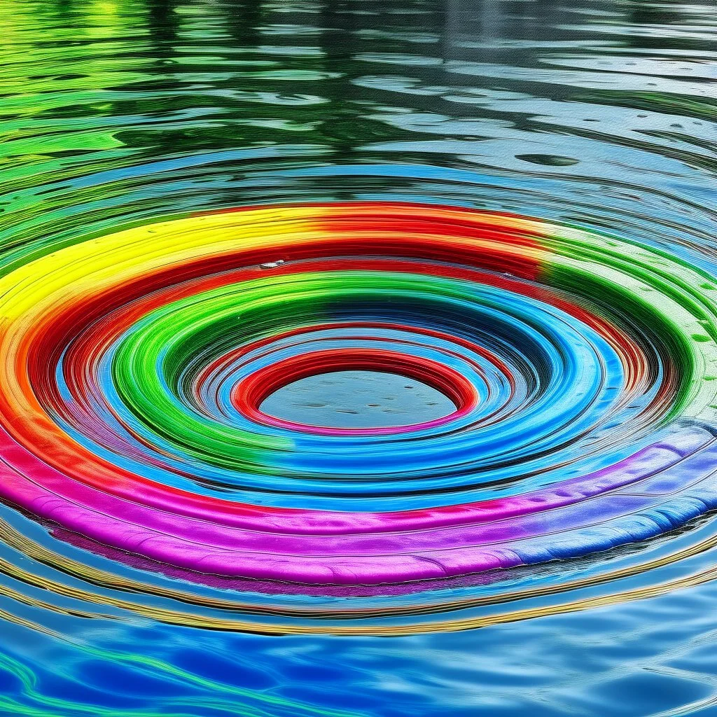 a colourful water circle