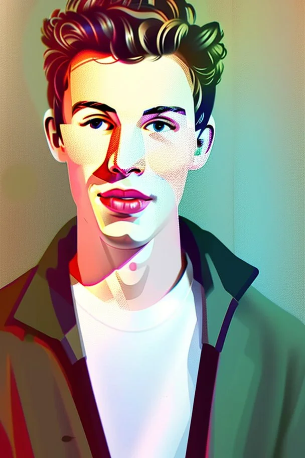 portrait of a 1950's Shawn Mendes