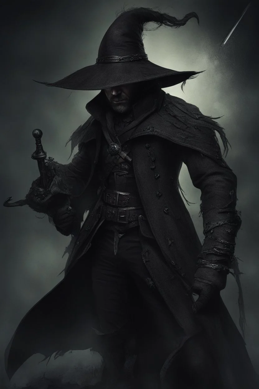 dark fantasy witch hunter man