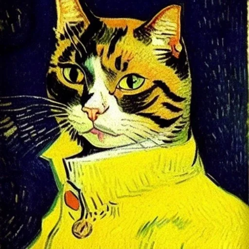 Portrait of a cat by Van Gogh