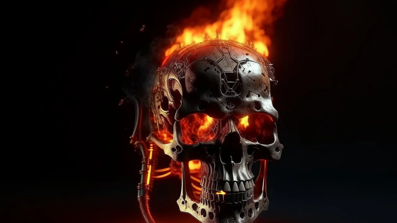 4K. REALISTIC FULL DETAILS. LOGO EMISSION DE RADIO HARDROCK FIRESTARTER TERMINATOR. FLAMMES EN FOND D IMAGE