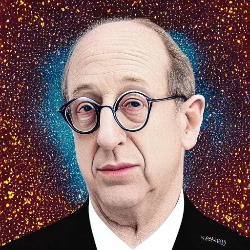 portrait of Jerry Saltz created from billions of exploding stars