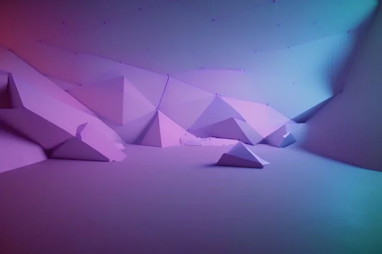 geometric installation abstract rgb 3D landscape