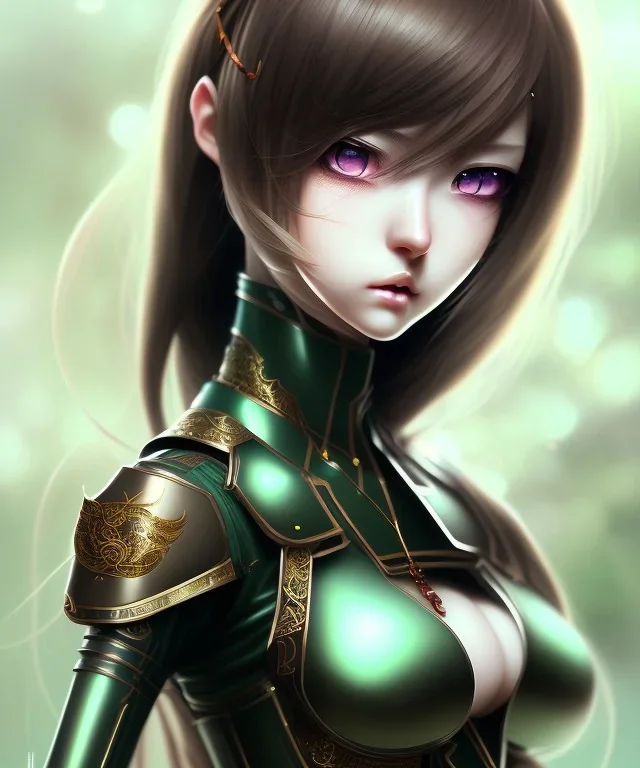 Detailed cute anime Kunoichi girl, long brown hair, green eyes, black latex bodysuit, intricate details, full body portrait, keep head in frame, slight smile, black Japanese motif, concept art, highly detailed, digital painting, concept art, sharp focus, illustration, art by Yoji Shinkawa, WLOP and greg rutkowski and alphonse mucha and artgerm and yanjun Chen and Junji ito and Makoto Shinkai, HDR, octane render