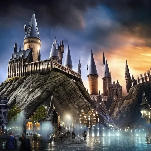 Harry Potter world big fight with dark and night theme