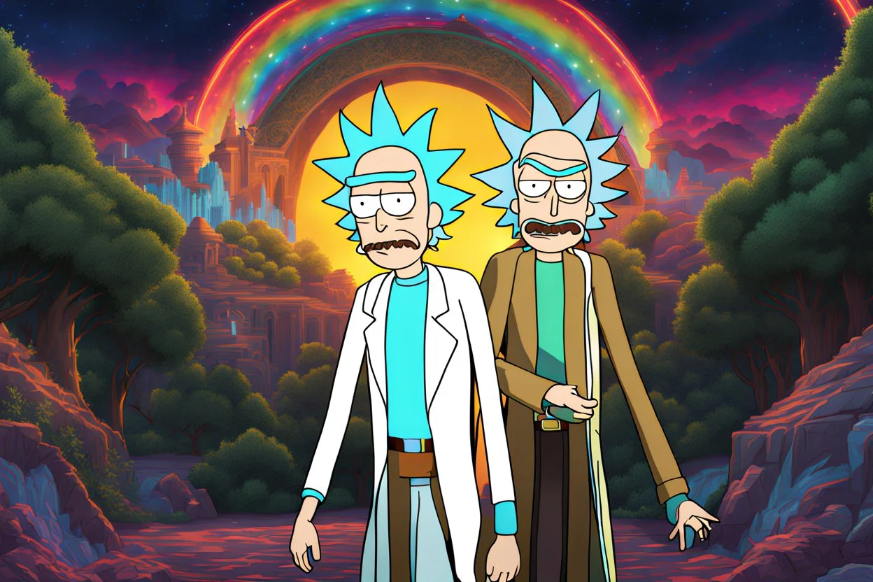 Rick in 8k realistic cgi drawing style, Rick and morty world, close picture, neon, intricate details, highly detailed, high details, detailed portrait, masterpiece,ultra detailed, ultra quality