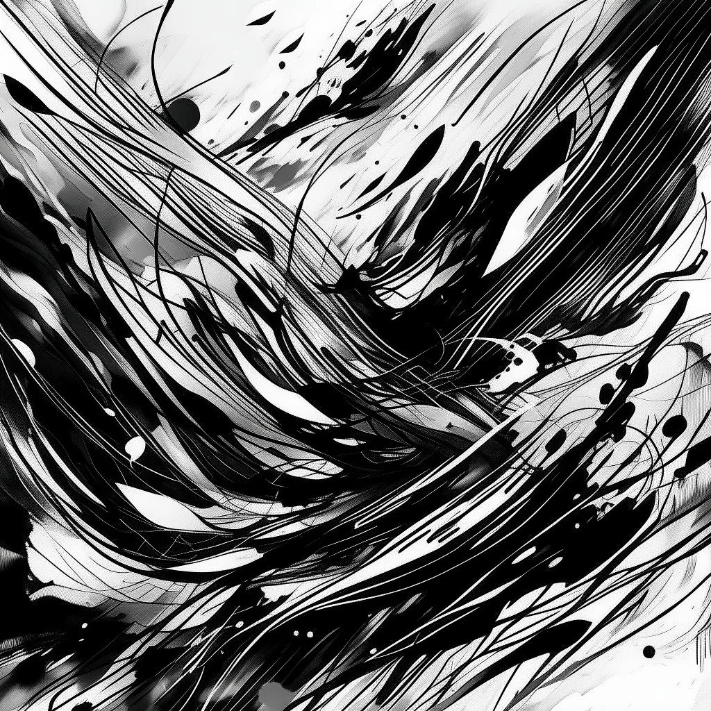 Abstract, dreamy, dreamlike, and a strong black and white contrast illustration for the ideia "ter sempre em mente que tudo aquilo que entendemos é apenas a nossa perspectiva da situação". Expressionist style with big strokes of movement.