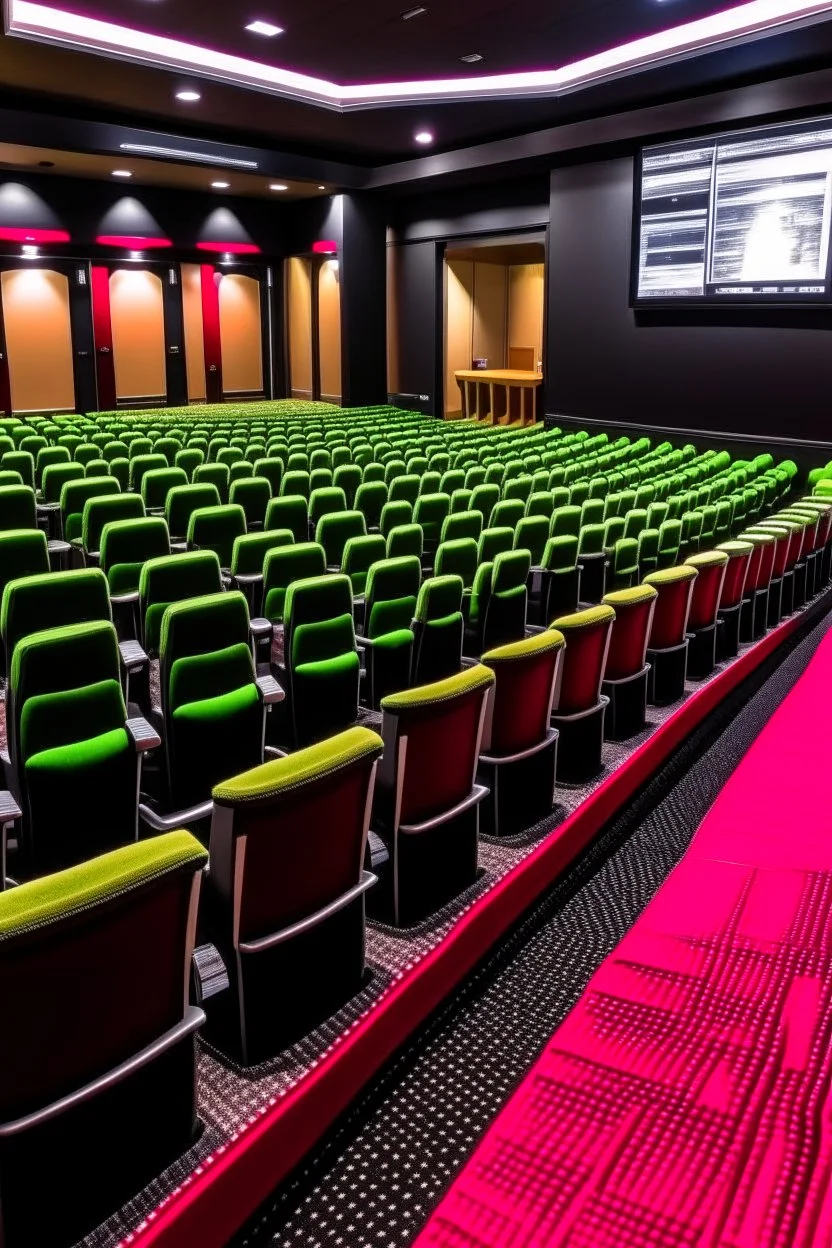 Movie theater with chairs