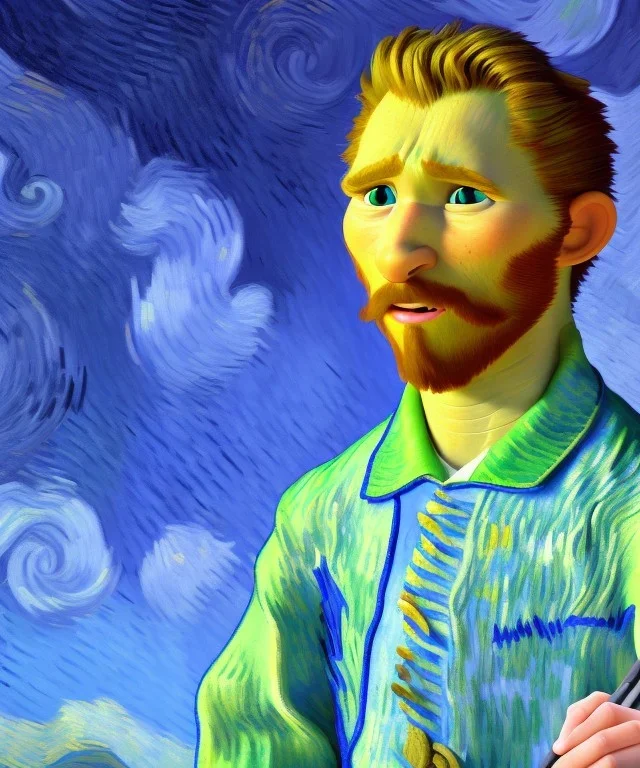 Portrait d'un chat par Van Gogh