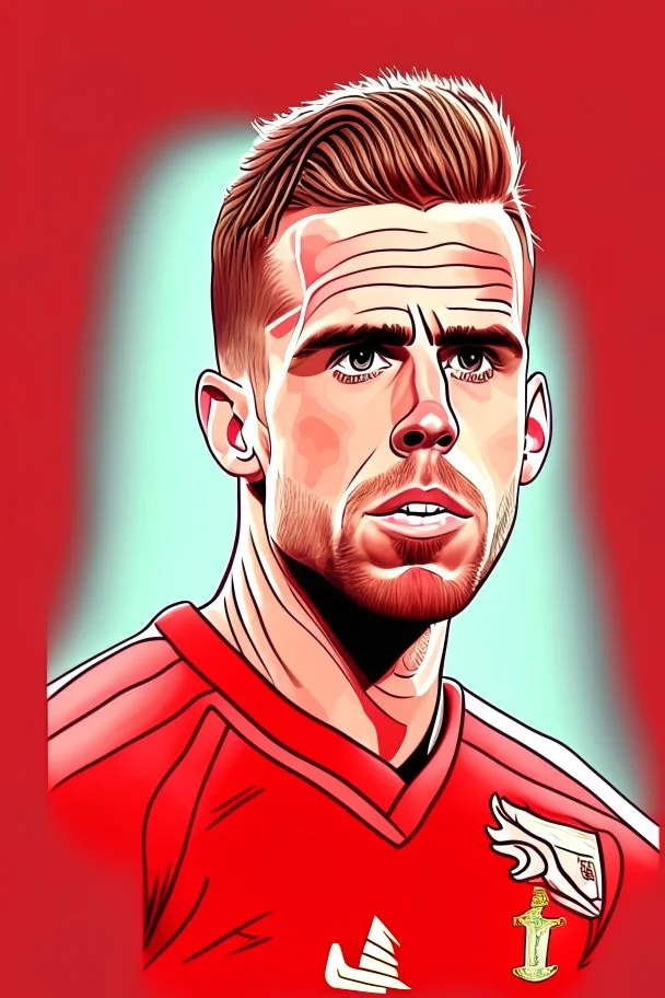 Jordan Henderson English football player cartoon 2d