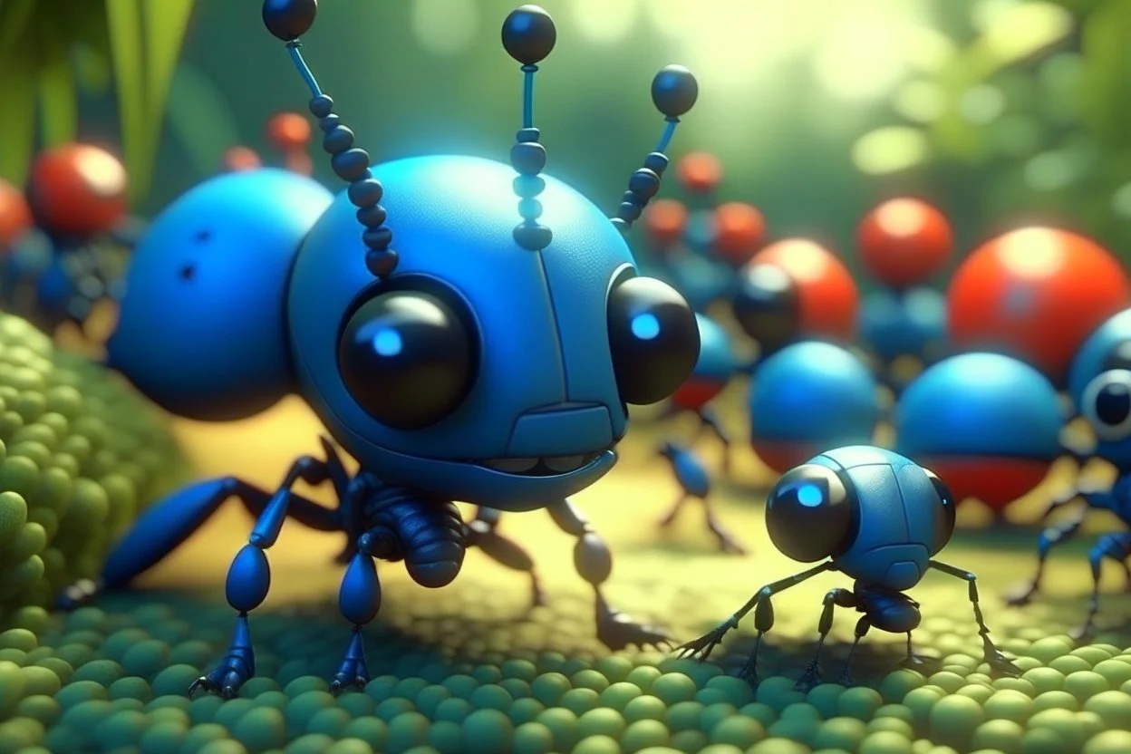 Toy with Ant tribe pratice, cute 3d render, cute detailed digital art, cute digital painting, stylized 3d render, cute digital art, cute render 3d , cute! c4d