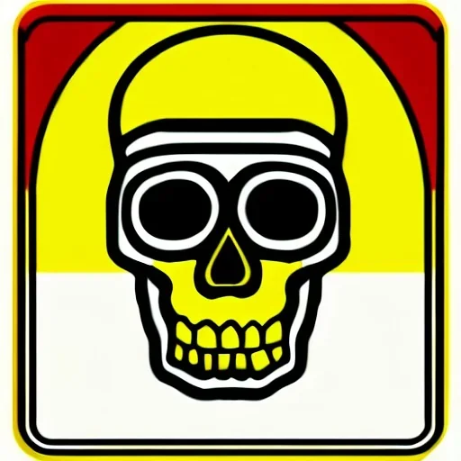 Иконка с золотым черепком на белом фоне