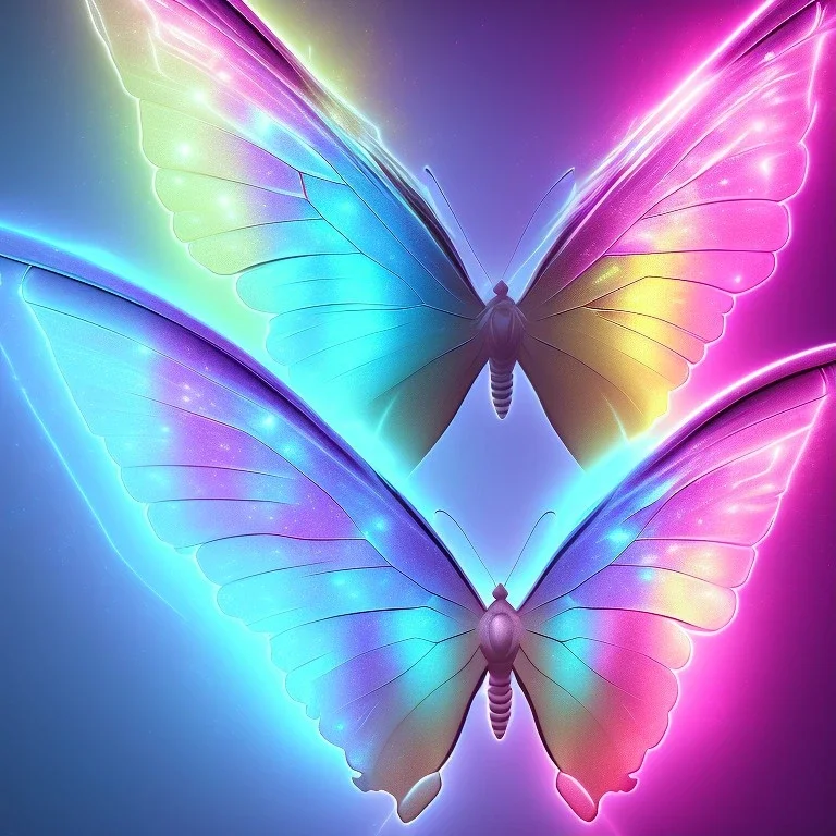 luminous pastel colors, butterfly