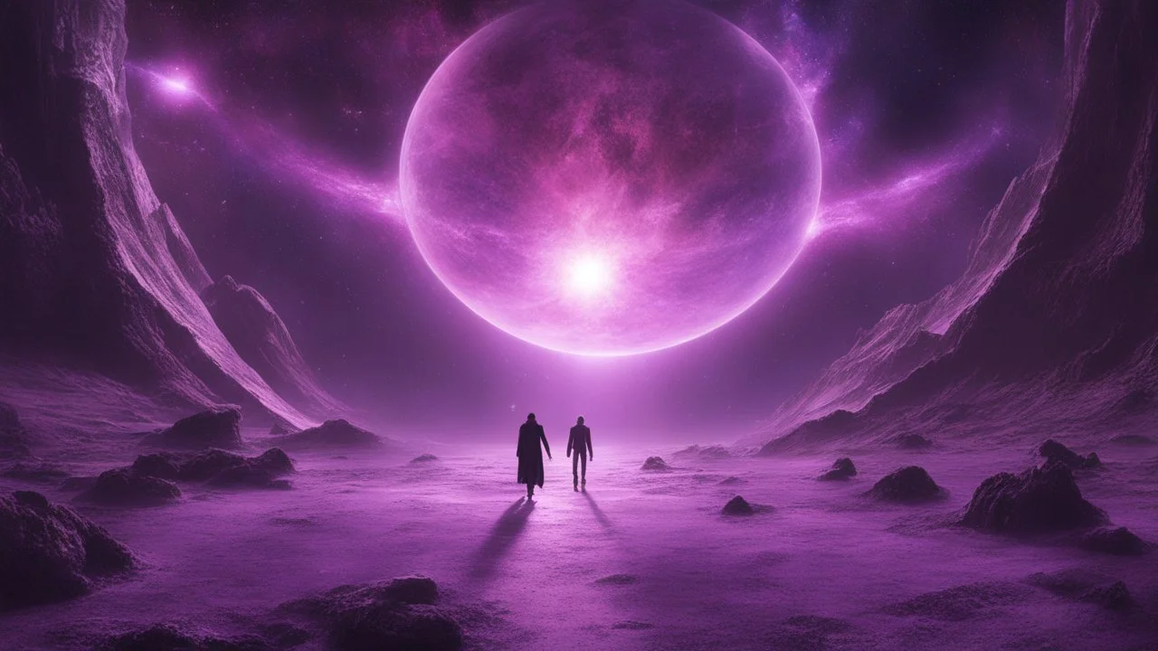 matrix universe, space, planets, god creation walking on light, purple