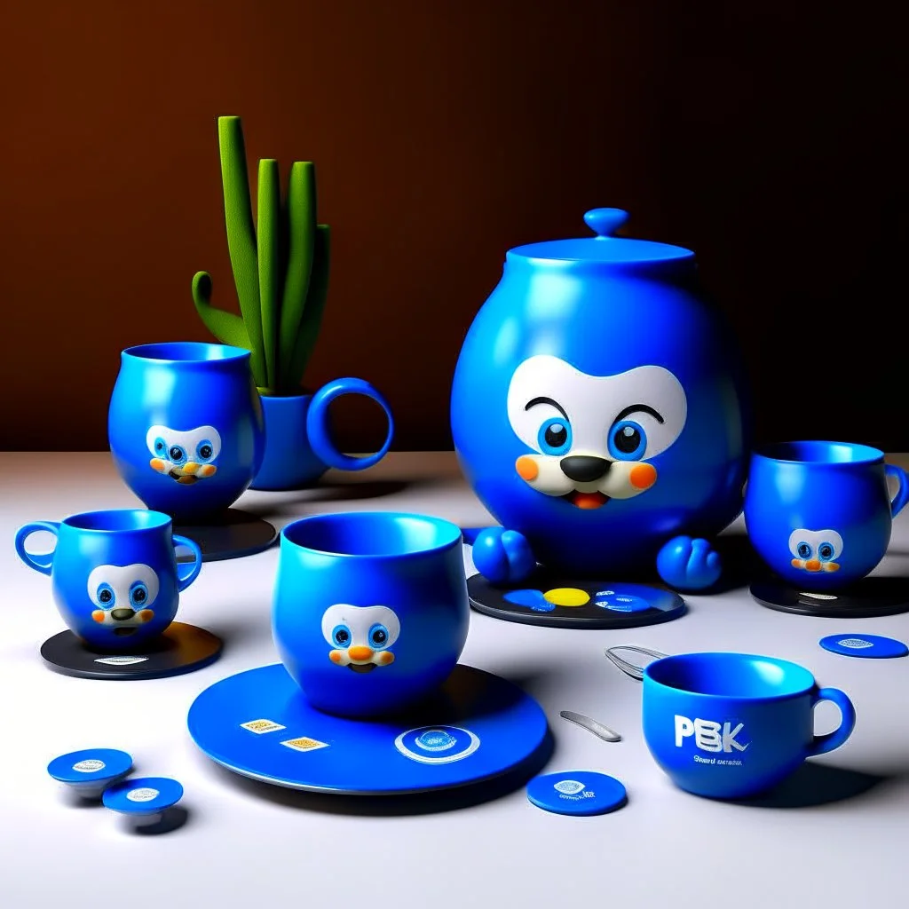 professional branding tableware suit design for a plot named 'Peek-a-boo be interesting' for Pixar animated film called '165 degree planting plan',released in 2025,about a cute Blue fur ball family named 'Cam',What if make Lab from 165 degree planting plan as creative food service with reality mining,busy plumber's ideal at the stuffed doll factory,hoops travel around the world,no place to graze cattle,diver license,what a big ocean garbage disposer,exit 19,with pixar animated background,product