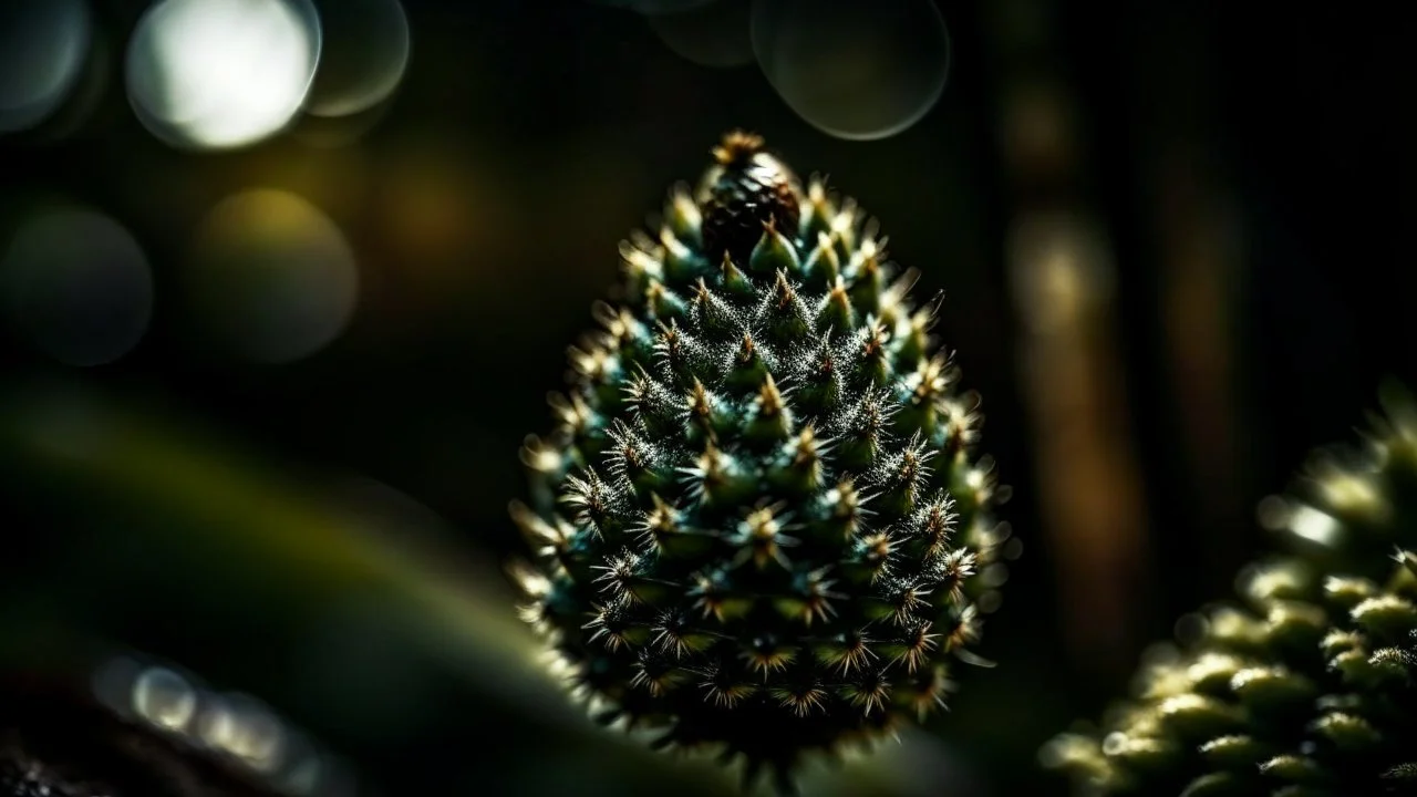 In the winning macro photograph by John Eyre, a branch adorned with a solitary fir cone stands as a testament to the allure of nature in coniferous forests. The lush evergreen branches of spruce and pine trees, intertwined with the essence of a maritime pine, create a stunning green flora forest. This beautiful landscape showcases the majesty of fir trees and the elegance of fir trees, nestled within an enchanting evergreen forest.