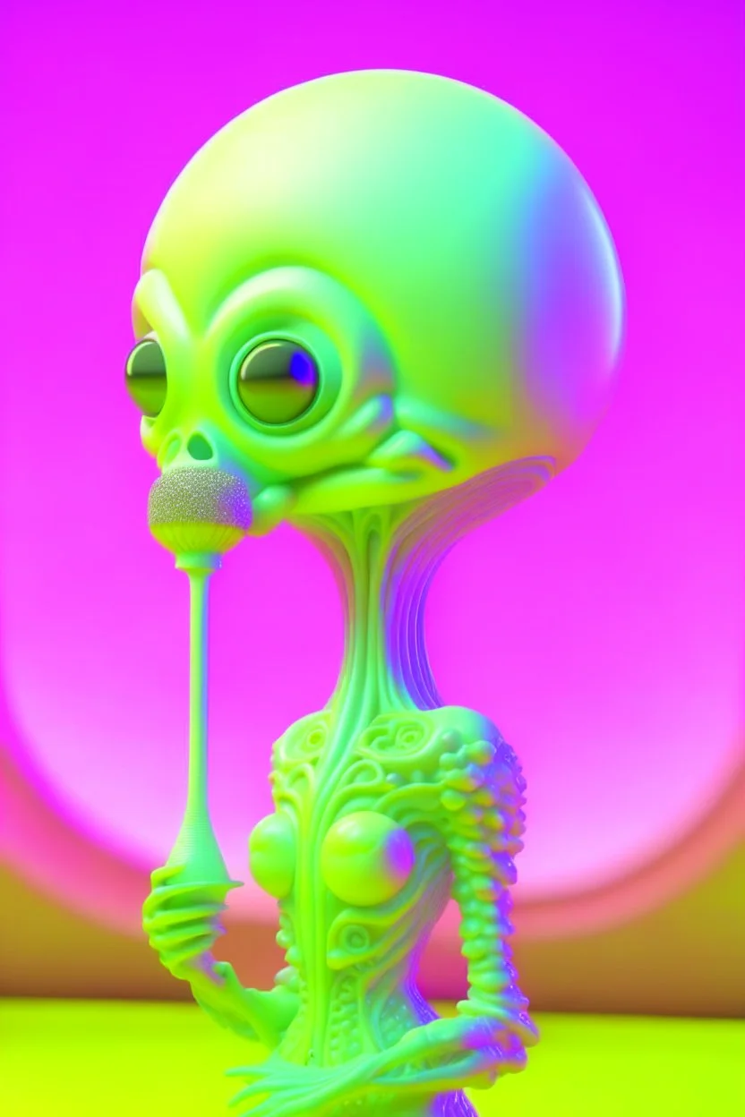 Popsicle alien , 3d 4k octane render, lifelike, photorealistic, artstation, illustration, smooth, sharp focus, ornate, intricate, complex, highly detailed, digital painting, smooth, art by tom bagshaw, akihiko yosh