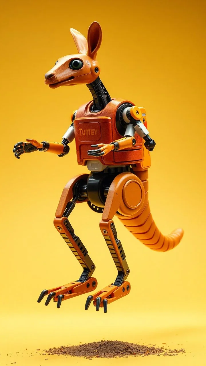 full figure Gordon Ramsey as a kangaroo jump robot