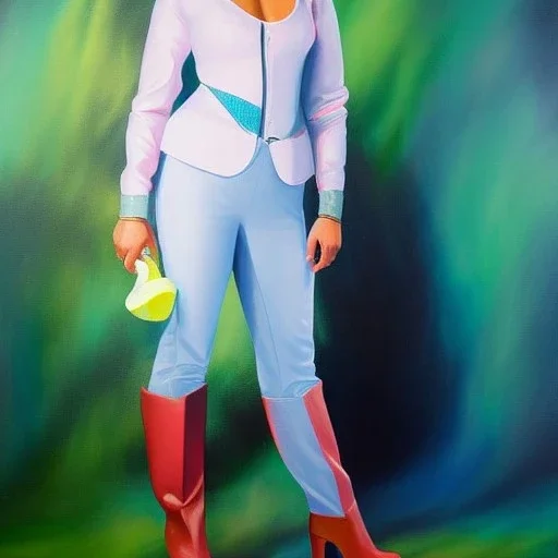 Full body portrait, painting, medium shot lady Cleancore