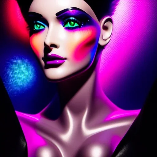 Ultra detailed fullbody Portrait in oil on canvas of punk busty sex bot blade runner ,cuberpunk,neon,orange,pink,purple,extremely detailed digital painting, extremely detailed face,sexy,intense stare, realistic crystal clear sad eyes,perfectly centered image, perfect composition, rim light, beautiful lighting,masterpiece ,16k, stunning scene, raytracing, anatomically correct, in the style of Simon Bisley and uncannyknack and caravaggio and Seung Eun Kim and Steve Jung Jeehyung Lee.