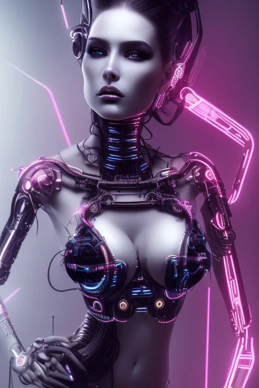 cyberpunk, black latex body, women, body portrai, big boobs, highlight eyes perfect, skin, tron, cyborg, perfekt sexy, real, dream, hr giger