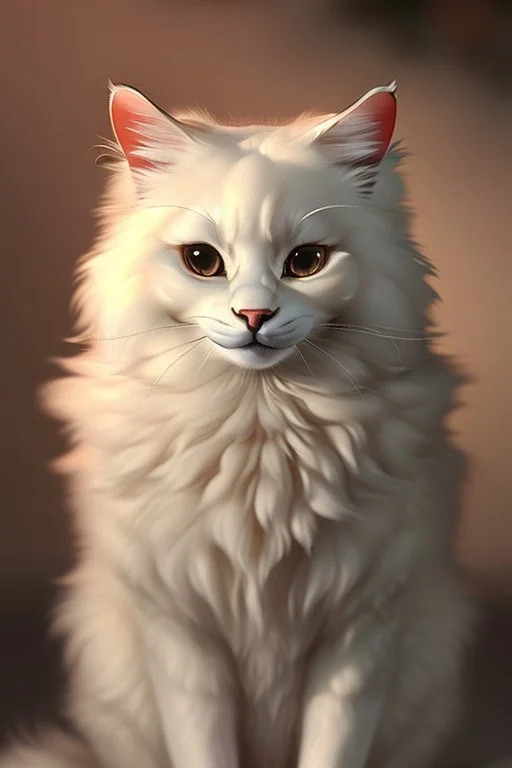 in the middle is A realistic cute adorable fluffy plushy smiling cat holding a basket of jewels and gems. His fur is realistic. The background is a romantic carpet bokeh digital painting extremely detailed studio lighting crisp quality and light reflections 8k cinematic lighting portrait photorealistic ultra detailed cinematic postprocessing focused