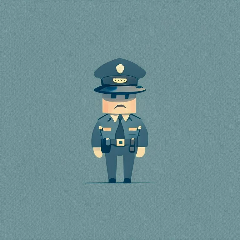 minimalistic character. policeman