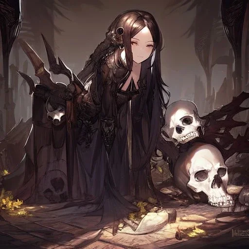 Skull's Queen, leaning pose,