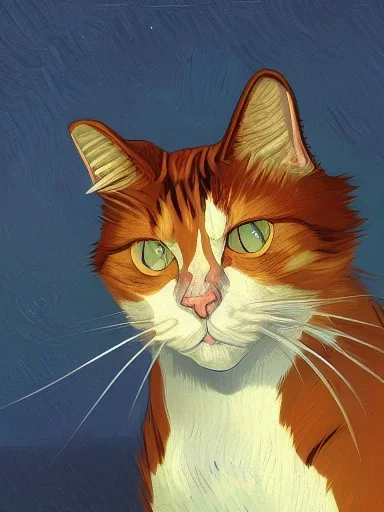 Portrait of a cat by Van Gogh