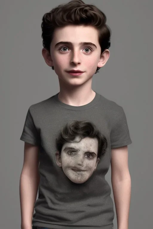 Timothee chalamet toddler, full body, jump, bokeh, hyper realistic