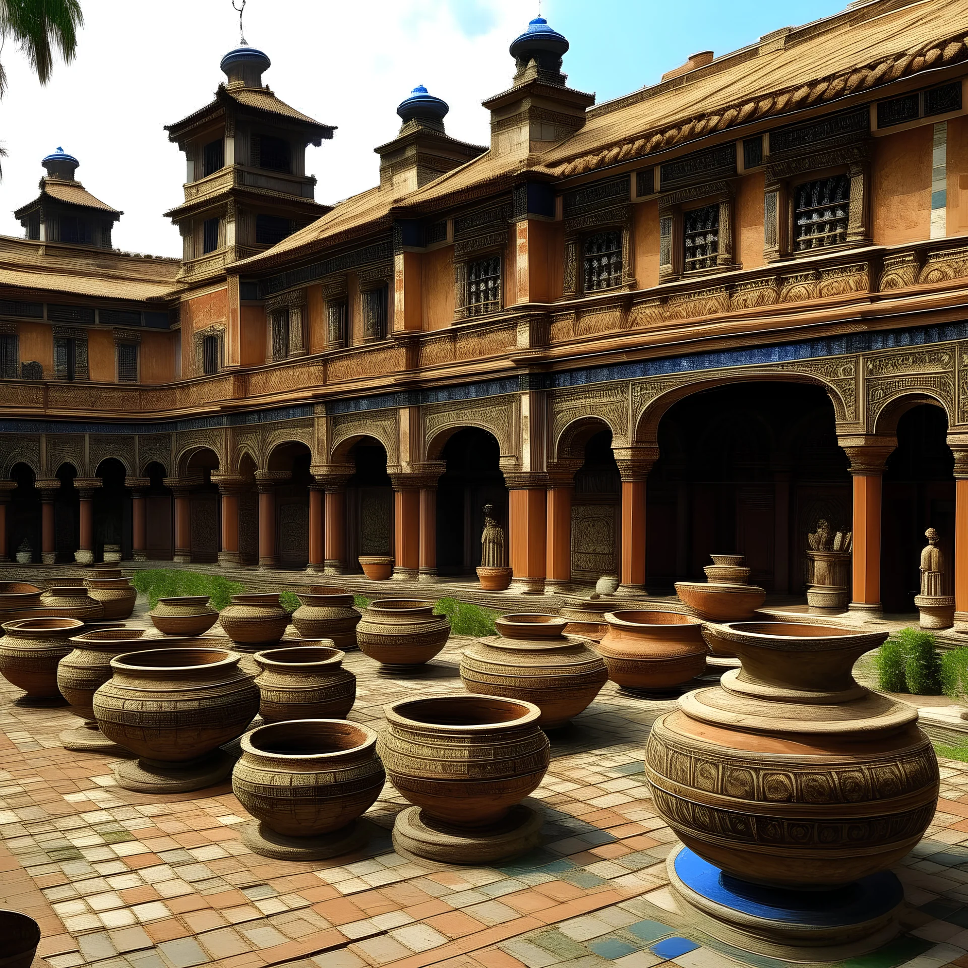 A palace made out pottery