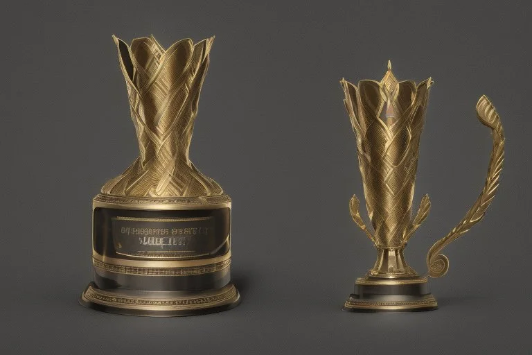 Trophy design creative like character 3d front silhoute